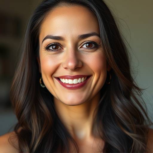 Retrato de Maria Oliveira, sorrindo gentilmente